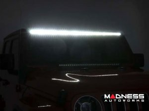 Jeep Wrangler JL Lighting Upgrade - 50in Windshield Mount - Black Series w/ White DRL - Dual Row LED Jeep Wrangler JL Lighting Upgrade - 50in Windshield Mount - Black Series w/ White DRL - Dual Row LED